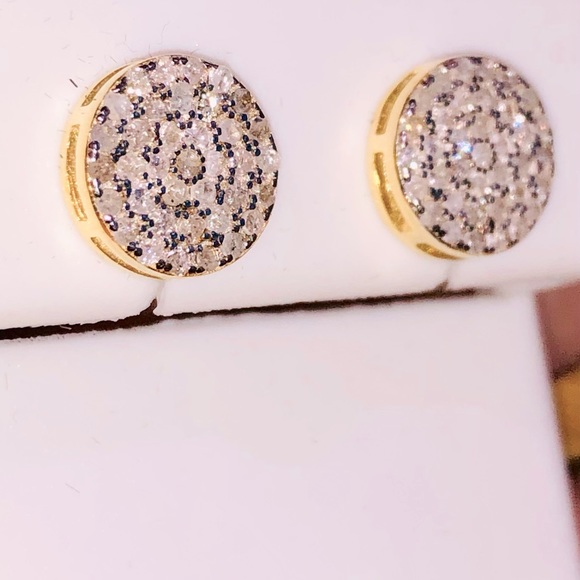 Real diamond earrings Best Gift NOT CZ  huge sale - Picture 1 of 6